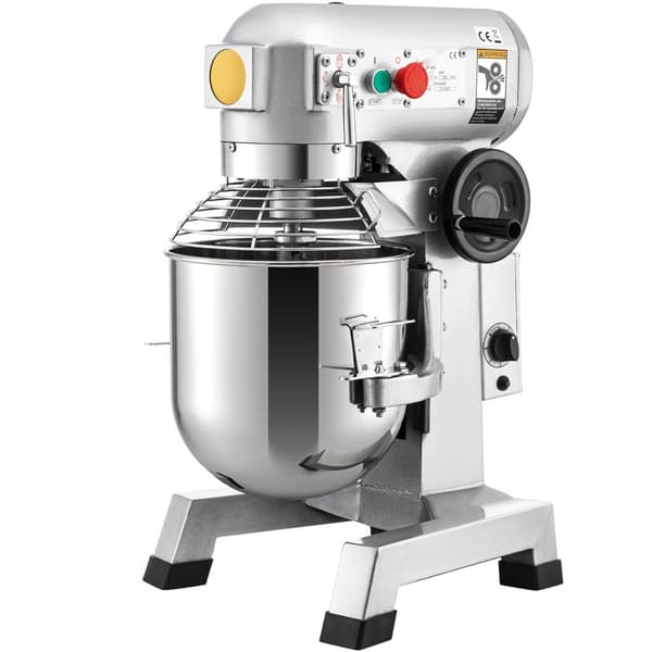 Kommersiel standmixer, 30Qt rustfrit stål, 1500W tung elektrisk mixer med 3 hastigheder. Inkluderer piskeris og dejkrog - ideel til bagerpizzeria.