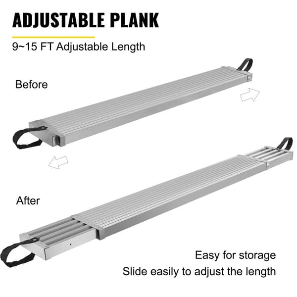 Aluminiumarbetsplanka, teleskopplanka, 13 fot, 440 lbs bärkraft, ställningsplanka