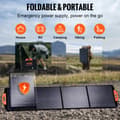 Miniatyrbild 3 av 9: Bärbar 200W monokristallin solpanel, hopfällbar ETFE-solladdarsats.