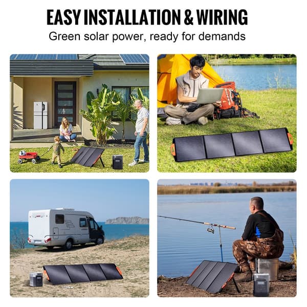 Bärbar 200W monokristallin solpanel, hopfällbar ETFE-solladdarsats.