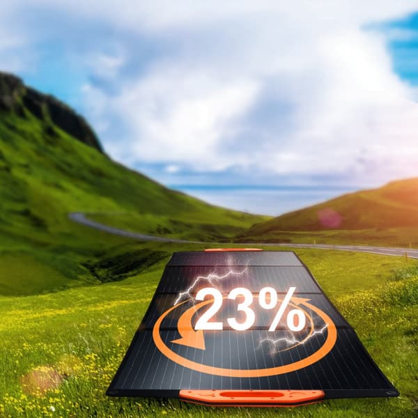 Bärbar 200W monokristallin solpanel, hopfällbar ETFE-solladdarsats.