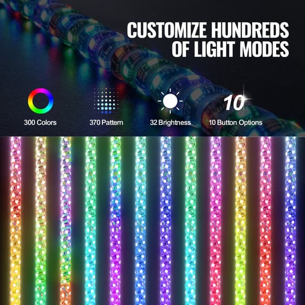 LED Piiskavalojousijalusta 2kpl 4FT RGB spiraaliantennivalo, kaukosäädin ja sovellus.