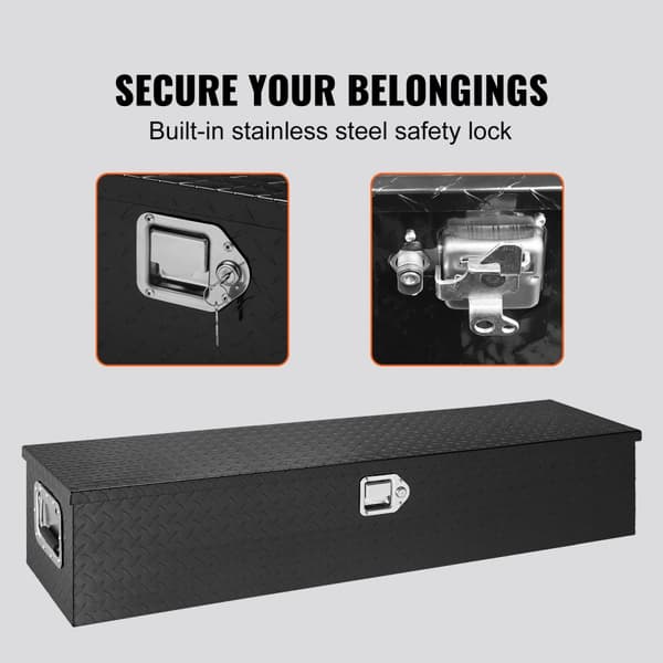 48"x15"x15" Tung Aluminiumbalk Slitbana Verktygslåda för Pickup Lastutrymme