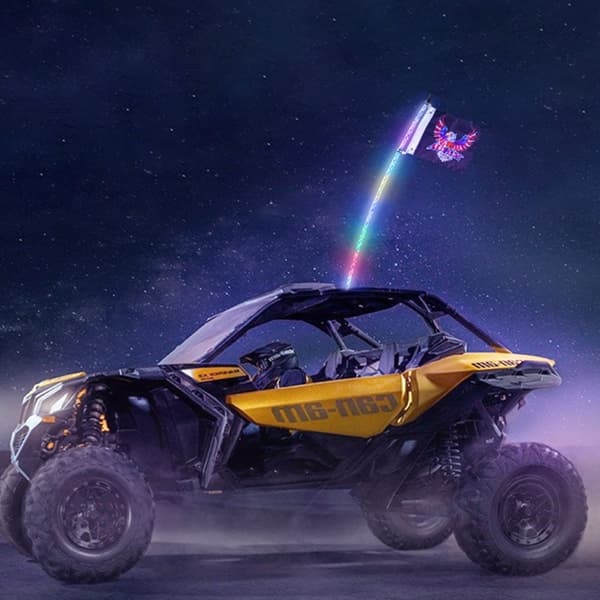 LED Pisksljus 1PC 5FT RGB Spiralantenn Ljussystem Fjärrkontroll App för ATV UTV RZR