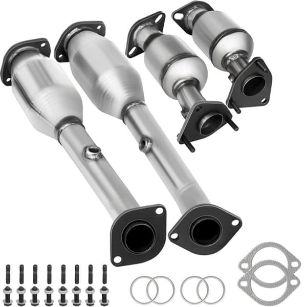 Auspufkrøllens pakning, skruer til udstødningen, 4,0 l, til Nissan Frontier modelår 05–11.