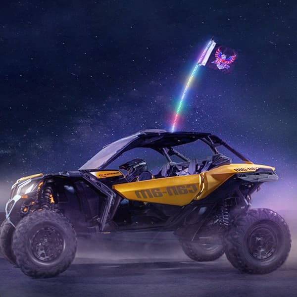 LED Piskelys 1 stk 4FT RGB Spiral Antenne Lys med Fjernbetjening App til ATV UTV RZR