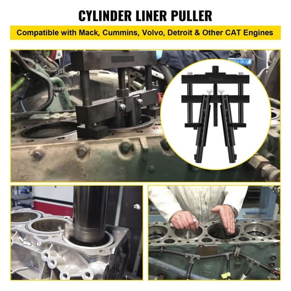 Universal cylinderforing aftrækkerenhed til Caterpillar, CAT, Mack og Cummins. Kompatibel med dieselmotorer fra 3-7/8" til 6-1/4".