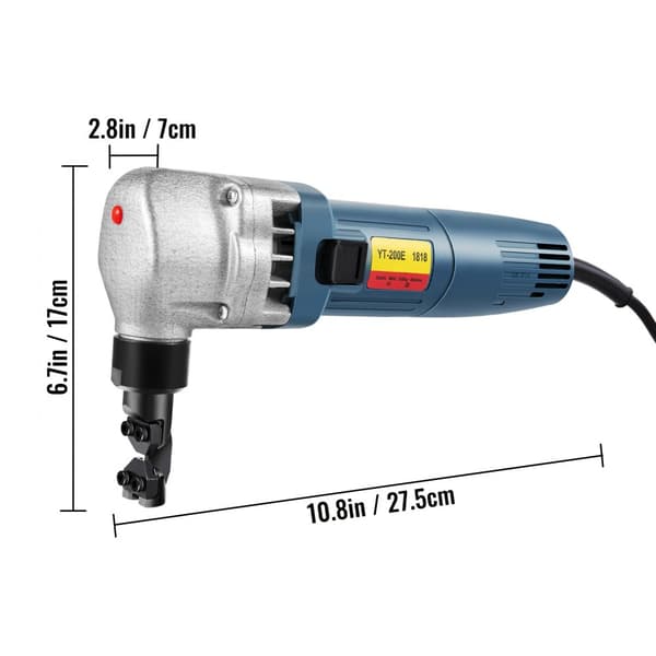 Elektrisk metalnibbler 380W, 1800RPM. Højhastigheds klipper med udskiftelige knive. Ideel til rustfrit stål, aluminium og plastik.