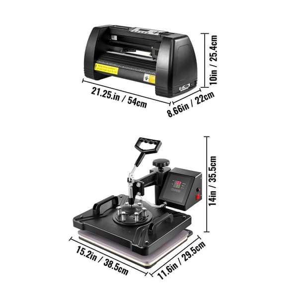 5i1 varmetransferpresse 14" vinylskærer desktop med stepmotor og 3 knive. Effektiv til kreativt arbejde!