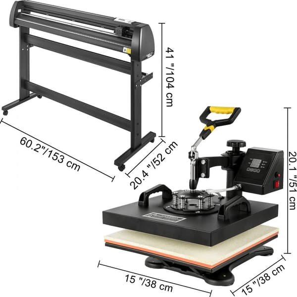 5i1 varmpresse 38x38cm med dobbeltvisning, 1350mm skæreplotter Signmaster