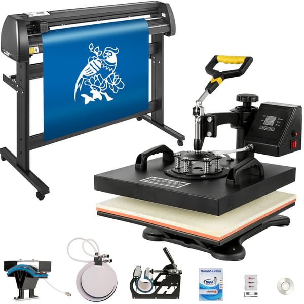 5i1 varmpresse 38x38cm med dobbeltvisning, 1350mm skæreplotter Signmaster