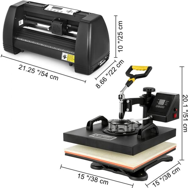 5i1 Varmepresse 38x38cm Overførsel 35cm Vinyl Skæremaskine 3 Klinger