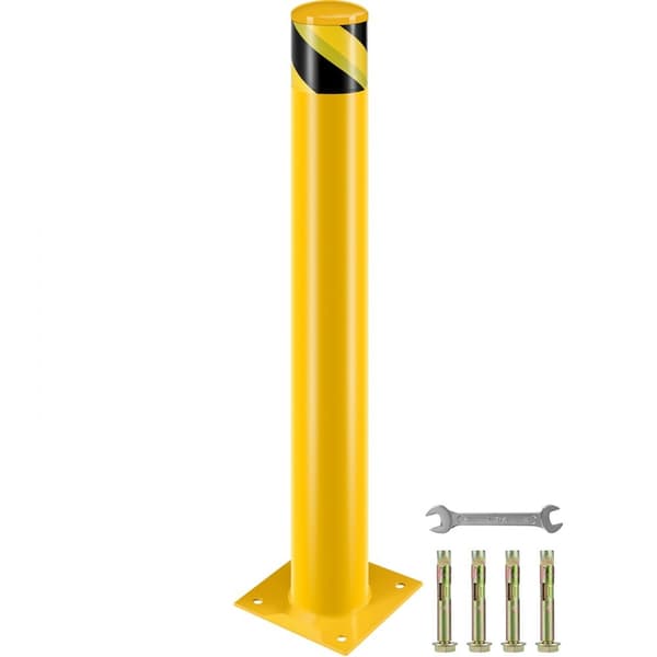 Turvapollari 4-1/2" OD, 36" keltainen terästurvaeste, 4 ankkuripulttia herkille alueille.