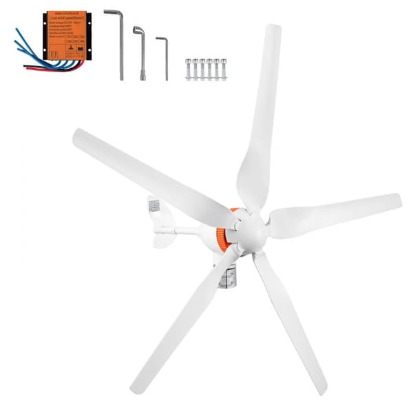 Vindmøllegenerator 500W, 12/24V (Auto) elektrisk MPPT-controller, 13m/s vindkraftanlæg med 5 blade til strømtilskud.