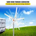 Miniatyrbillede 2 af 9: Vindmøllegenerator 500W, 12/24V (Auto) elektrisk MPPT-controller, 13m/s vindkraftanlæg med 5 blade til strømtilskud.