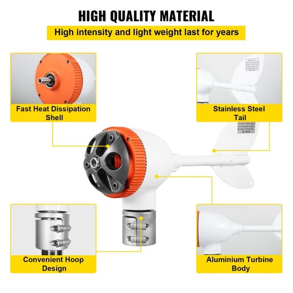 Vindturbin 400 W, 12 V, MPPT-kontroller, 13 m/s vindkraftverk med 3 blad, laddare för elproduktion.