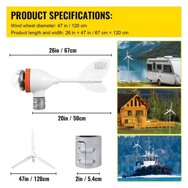 Vindturbin 400 W, 12 V, MPPT-kontroller, 13 m/s vindkraftverk med 3 blad, laddare för elproduktion.