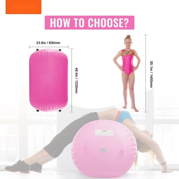 Uppblåsbar Air Barrel med pump för gymnastik, Air Track och Tumble Track – perfekt gymmatta!