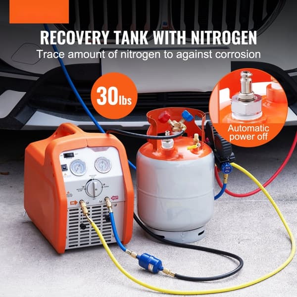 Köldmedieåtervinning: Återvinn 30 lb cylindertank med flytande strömbrytare för hållbarhet och miljövård.