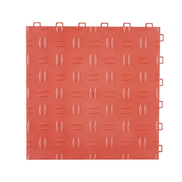 Autotallin lattiapäällysteet, 12x12x0,53 tuumaa, 25 kpl, liukumattomat, punaiset laatat autotalliin ja kellariin.