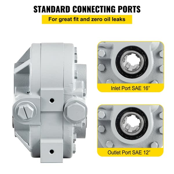 Hydraulikpumpe 21,2 GPM & motor 540 RPM til trækløver. 2250 PSI og SAE 12 udløb. Ideel til lastbil lift, sakseløft og tipvogn.