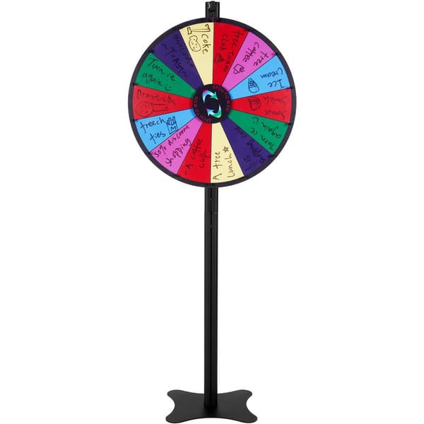 24 tommer spinning præmiehjul med 14 slots, roulettehjul og markører. Perfekt til fest, messe eller karneval!