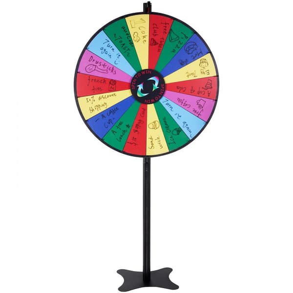 36-tommer spin-præmiehjul med 18 slots, roulettehjul til fest og messer. Perfekt til underholdning i bar eller på gulvet!