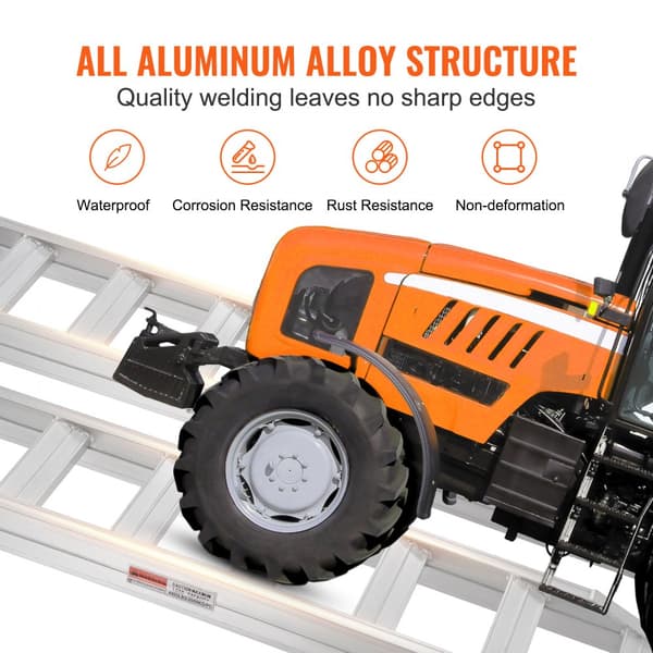 Aluminiumramper, 4000 kg, robusta med krokfäste, universell lastramp för motorcykel, ATV/UTV, lastbilar, 72"L x 15"W, 2 st.