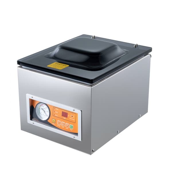 Kammio tyhjiötiiviste 260 W, kompakti, 10,2" tiivistyspituus, tehokas märkäruokien pakkaamiseen.