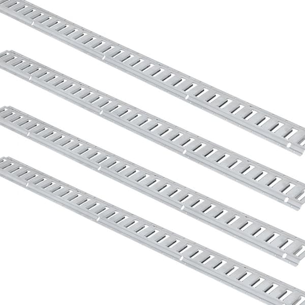E Track -kiinnitettävä kiskosarja, 24 osaa: 8 teräskiskoa, O-rengasankkurit ja D-renkaat, max. 2000 lbs kuorma.