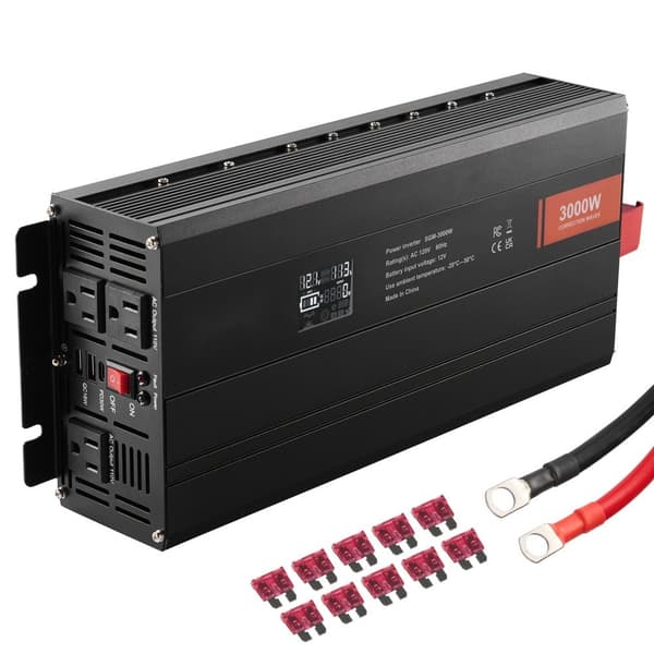 Modifierad sinusvåg växelriktare 3000W DC12V till AC230V med LCD-skärm, CE, FCC.