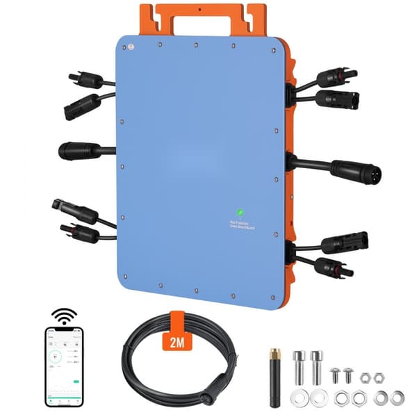 Solenergi Gitter Tilslutning Mikrovender 1200W Vandtæt IP67 med APP WIFI. Optimér dit solenergisystem!