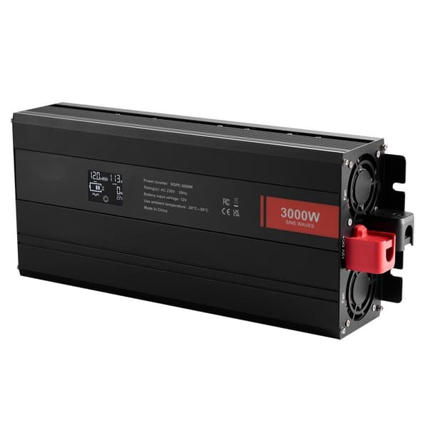 Ren sinusvåg växelriktare 3000W DC12V till AC230V med LCD-fjärrkontroll CE
