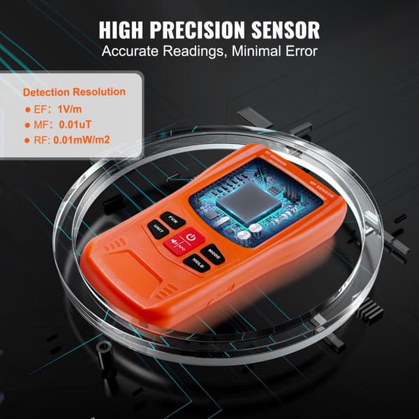Digitaalinen LCD 3-in-1 EMF-mittari sähkömagneettiselle säteilylle RF 5G.