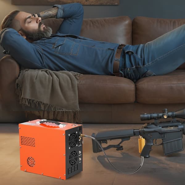 Kannettava PCP-ilmakompressori 4500PSI/30Mpa, vesi- ja tuuletinjäähdytys, automaattinen pysäytys | DC12V/AC230V.