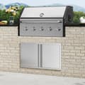 Miniatyrbillede 8 af 9: BBQ-adgangsdør 914x534 mm, dobbelt udendørs køkkenlåge i rustfrit stål, ideel til grillstation og udendørs skab.