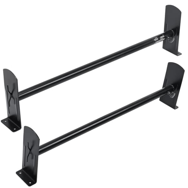 Pakettiautojen tikkaat, 2 baarin seosteräksiset kattotelineet, kapasiteetti 227 kg, säädettävä pituus 910-1460 mm.