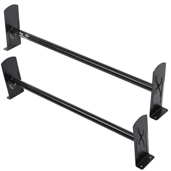 Pakettiautojen tikkaat, 2 baarin seosteräksiset kattotelineet, kapasiteetti 227 kg, säädettävä pituus 910-1460 mm.