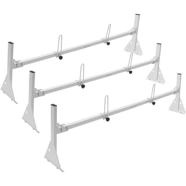 Pakettiauton kattotelineet, 3-bar metalliset tikapuutelineet 340 kg kapasiteetti, säädettävät. Yhteensopiva Chevrolet Express.