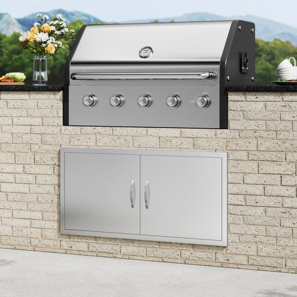 1067x534 mm BBQ Ø-adgangsdør til udendørs køkken - Låge i rustfrit stål, holdbar og stilfuld.