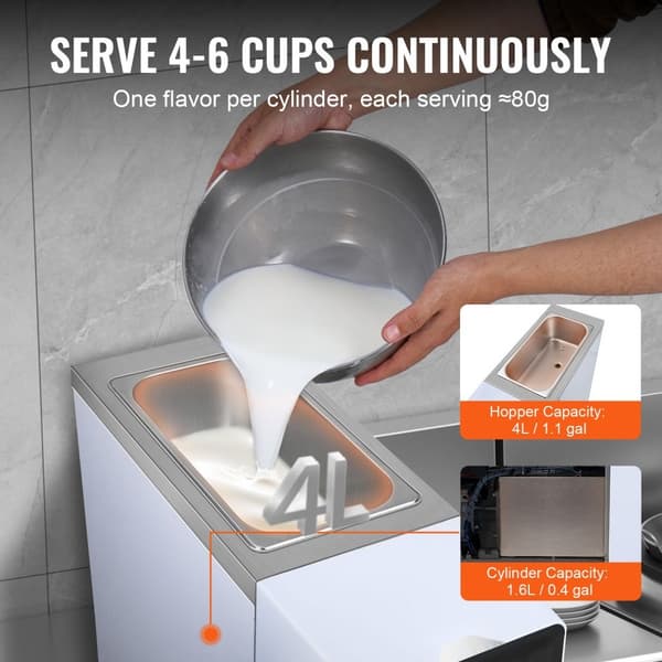 Soft Serve Ismaskine 10L/H kapacitet, Enkel Smag, Bordmodel - perfekt til dessertglæde!