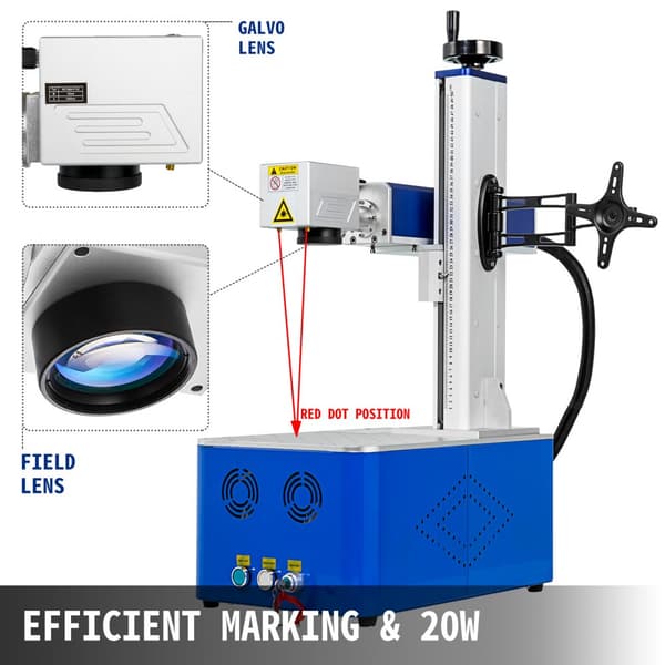 Fiberlaser 20W fiberlasergravör, integrerad typ för märkning.
