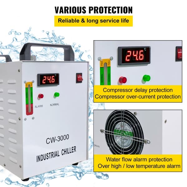 9L Tankin CW-3000DG Teollinen Vedenjäähdytin 60W/80W CO2-laserputkijäähdytykselle. Tehokas ja kestävä!