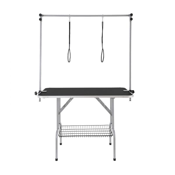 Kaksivartinen trimmauspöytä koirille, 117 cm, kokoontaitettava hoitoteline keskikokoisille ja pienille koirille.