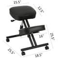 Pikkukuva 8 / 9: Ergonominen tuoli PVC, säädettävä pyörillä, 120 kg kapasiteetti, 53-71 cm korkeus, teräsrunko, kipua lievittävä.