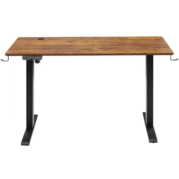 Höjdjusterbart skrivbord 55,1 x 27,6 tum, eldriven stående skrivbord, dubbel metallram, max. 180 LBS, för hem och kontor.