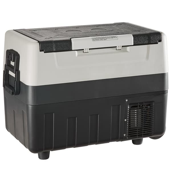 Køleboks 58Qt – Bærbart bilkøleskab med fryser og kompressor til bil og hjem. Dual Zone design for optimal opbevaring.