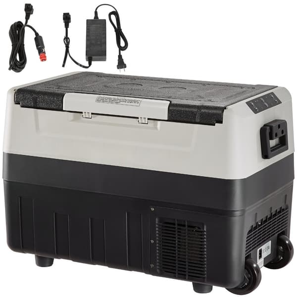 Køleboks 58Qt – Bærbart bilkøleskab med fryser og kompressor til bil og hjem. Dual Zone design for optimal opbevaring.