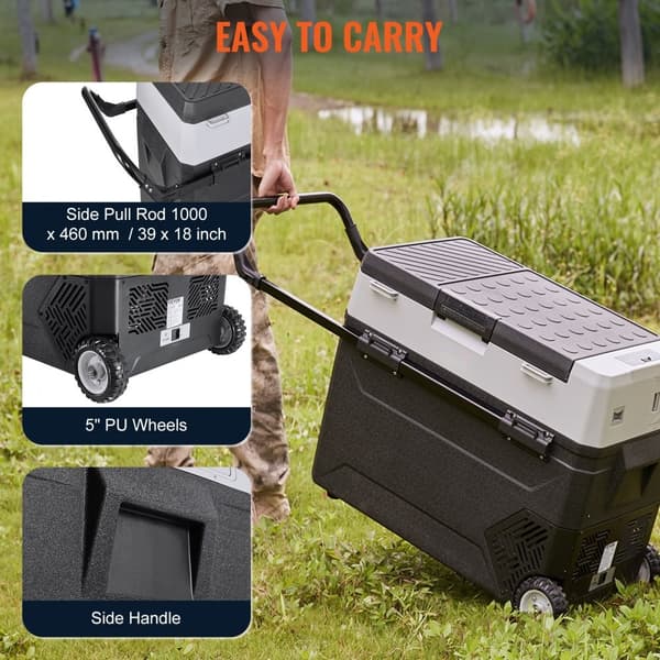 Kylbox Kompressor Bärbar Bil Kylskåp Frys 40Qt Dubbelzon för bil och camping.
