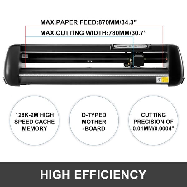 34" Vinylskärare Maskin Grundläggande Vinylplotter med Ställ Justerbar Effekt Hastighet Skyltproduktion